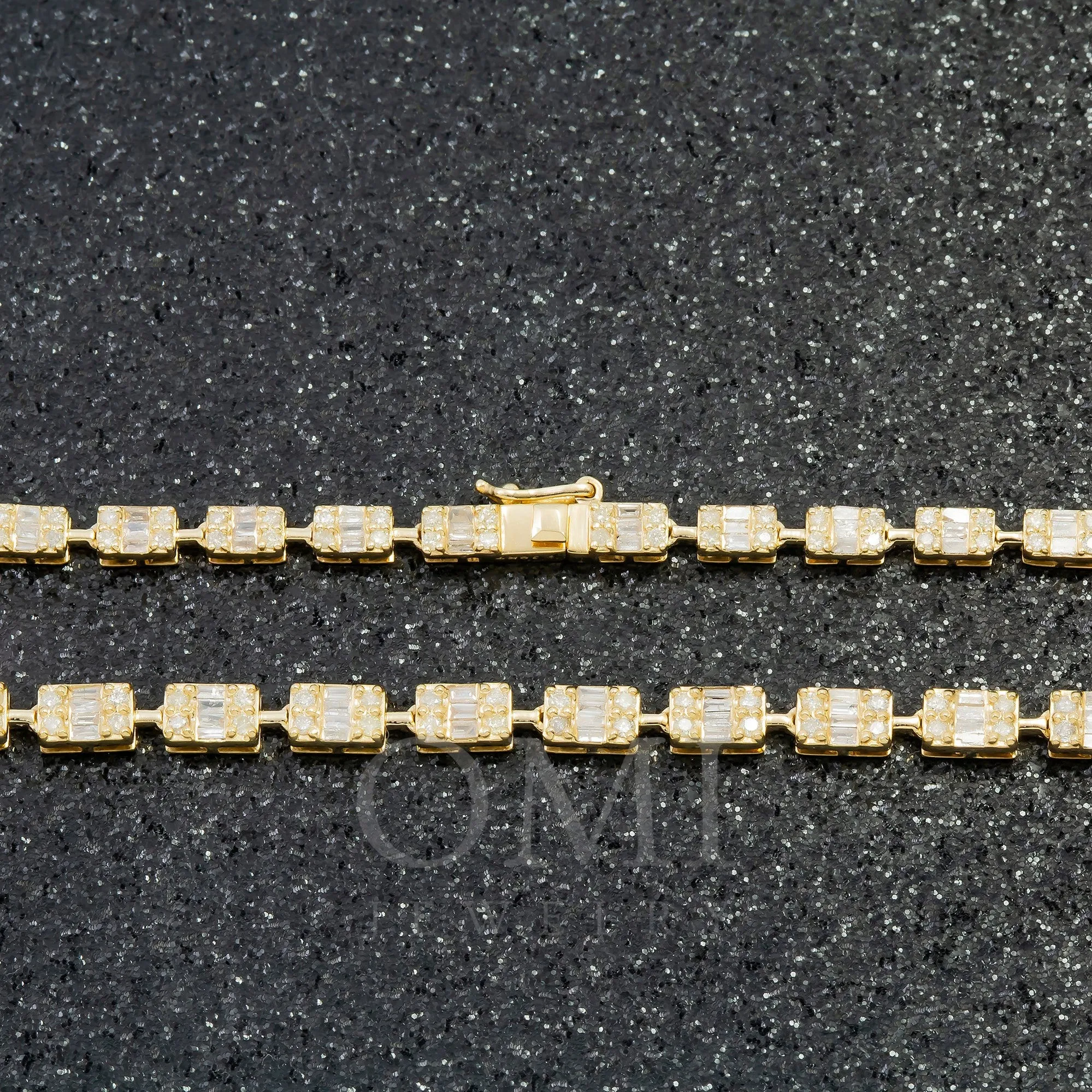 10K GOLD LADIES BAGUETTE DIAMOND CHAIN 4.61 CT