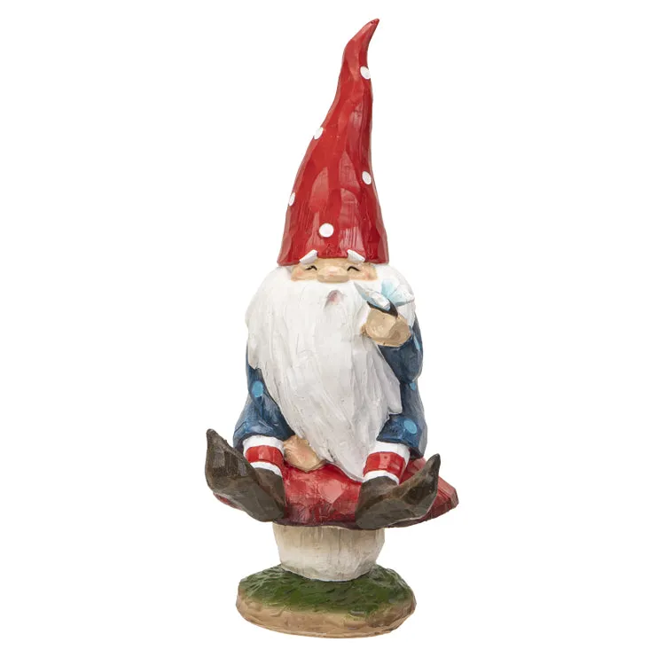 10" Gnome Statue - Gnome on Toadstool