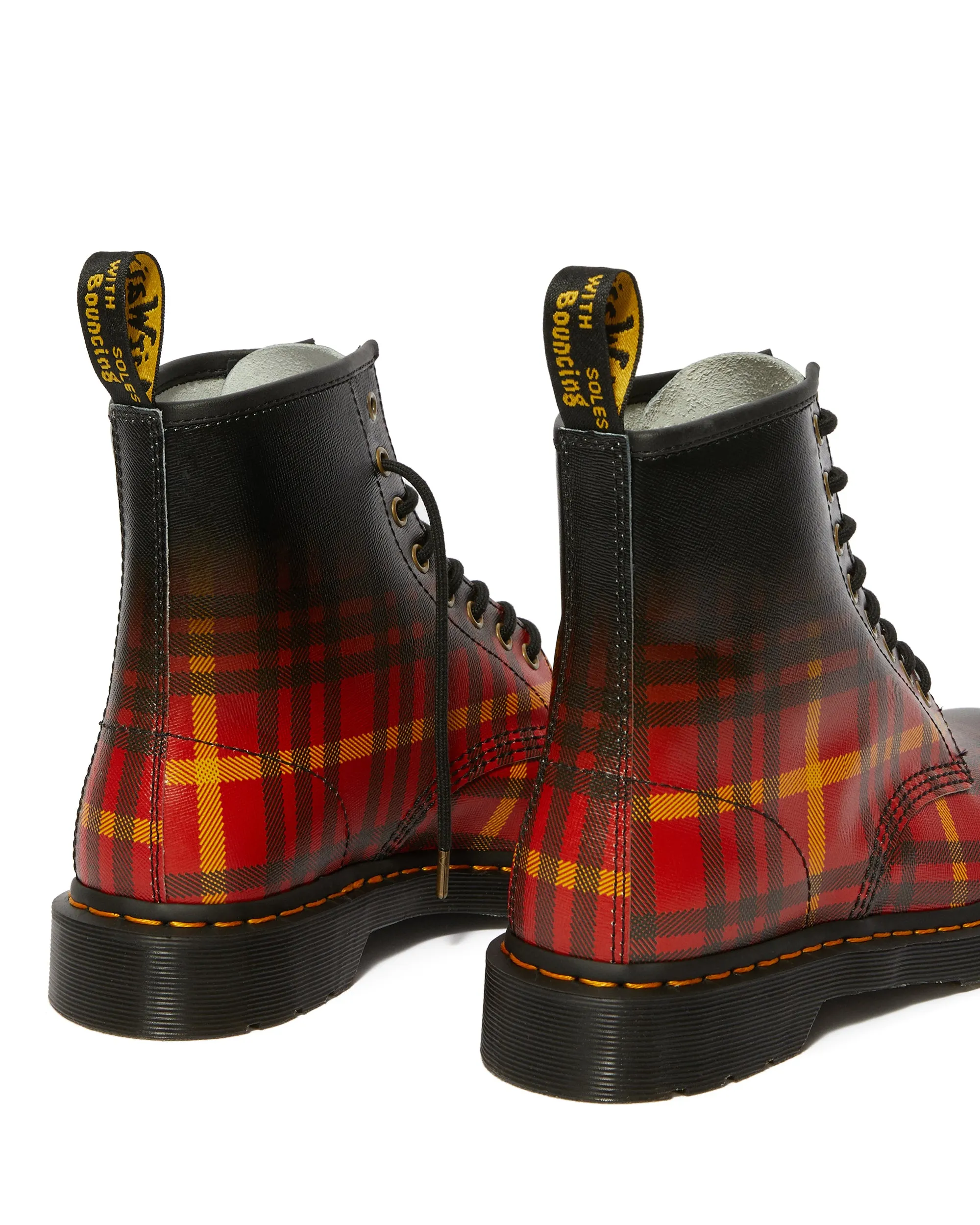 1460 Multi Black Tartan Backhand Straw Grain Boots