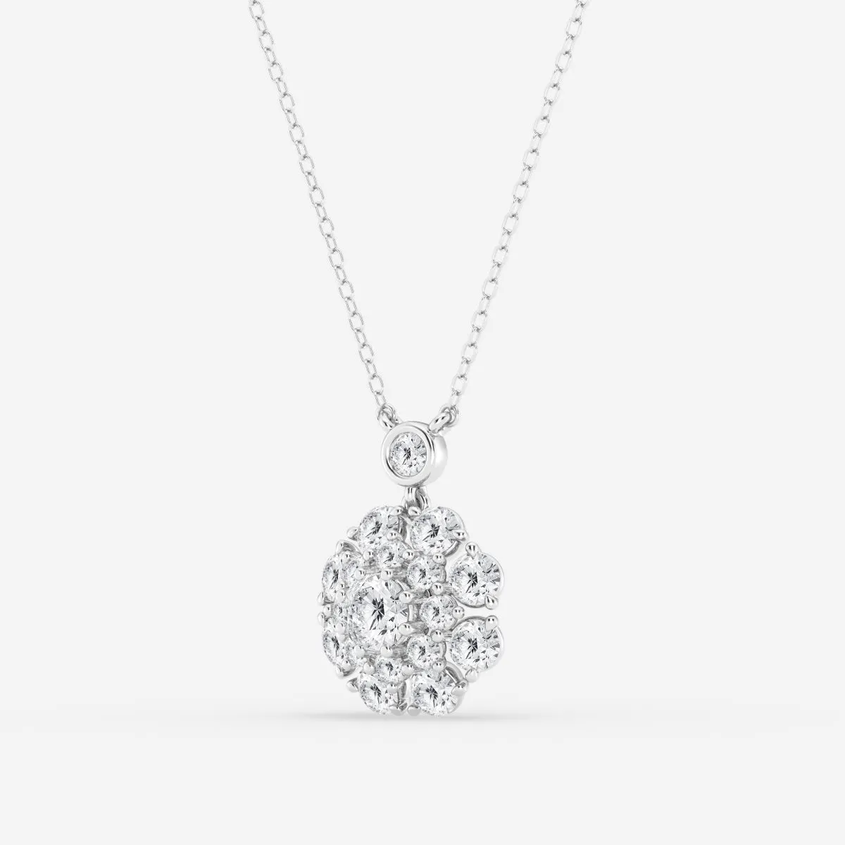 1.51 TCW Round Moissanite Diamond Vintage Multidimensional Pendant Necklace