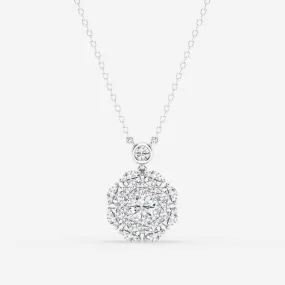 1.51 TCW Round Moissanite Diamond Vintage Multidimensional Pendant Necklace