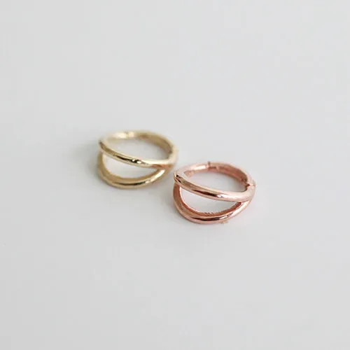 18g Lobe Cartilage Helix Hoop Clicker Ring Piercing Earring-14K Solid Gold Jewelry