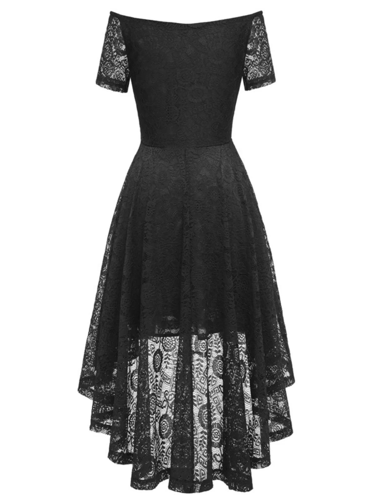 1950s Off-shoulder Floral Lace Dress