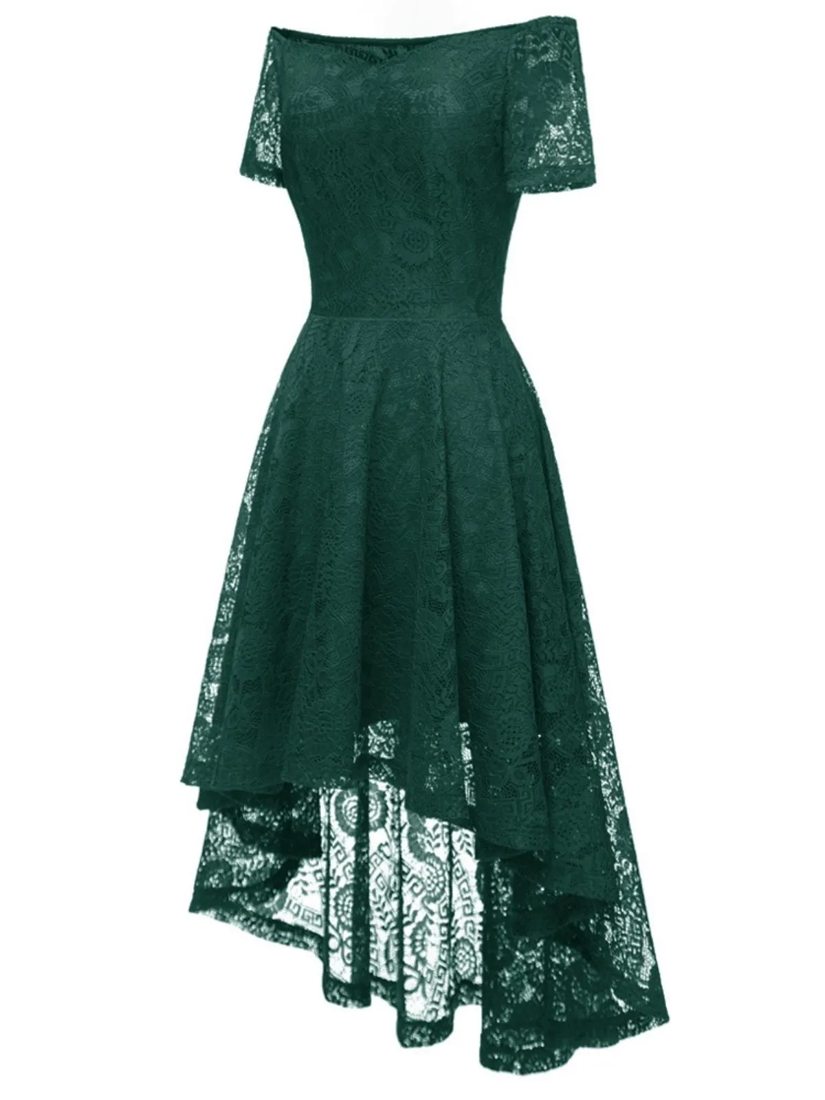 1950s Off-shoulder Floral Lace Dress