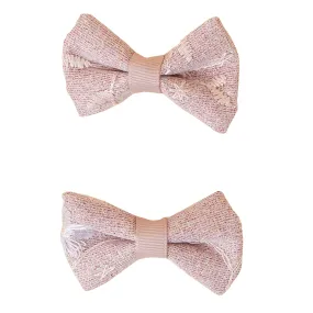 Accessorize London Girl's R 2X Lace Bow Hair Clips