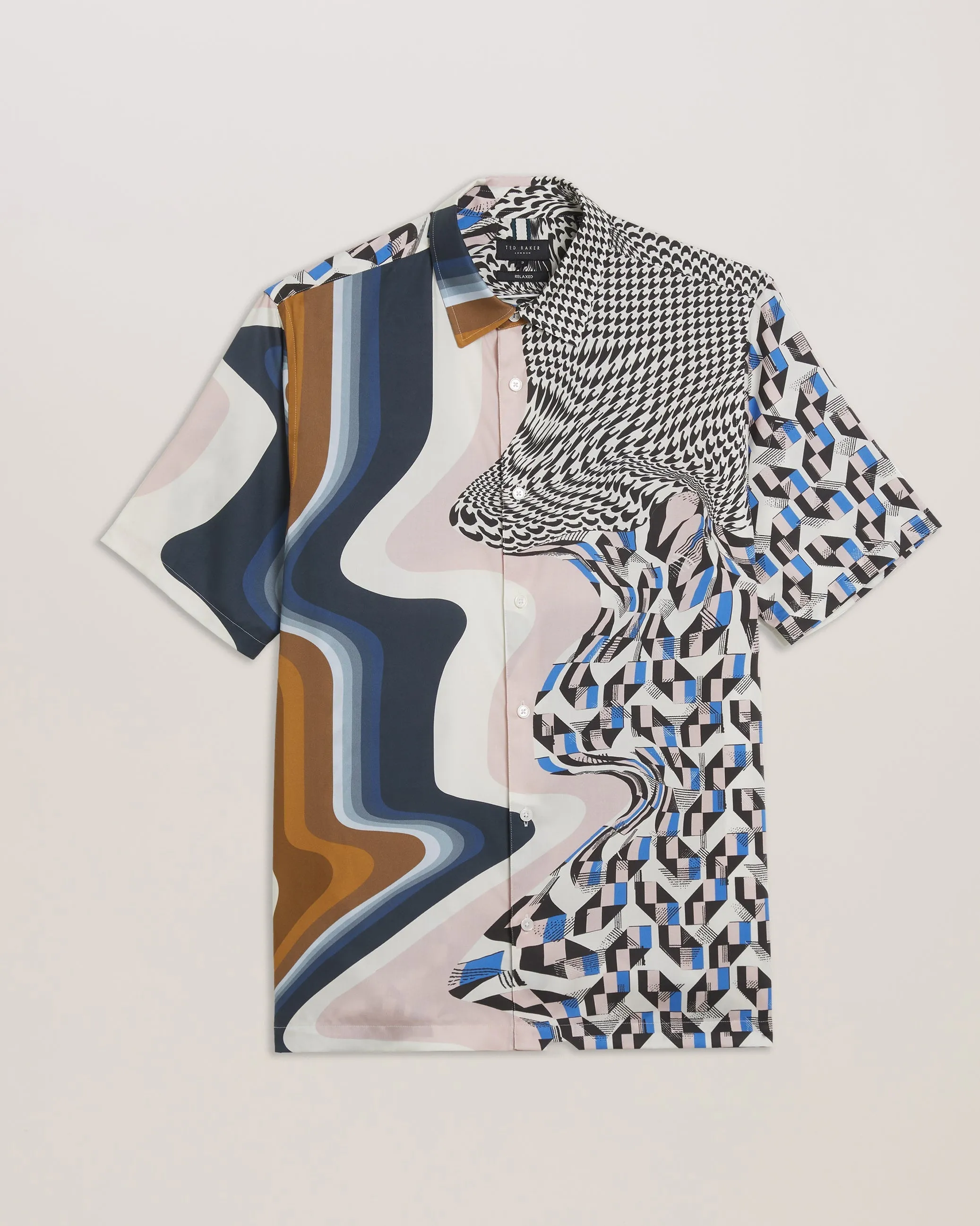 Agathes Ss Relaxed Abstract Print Shirt Multicol