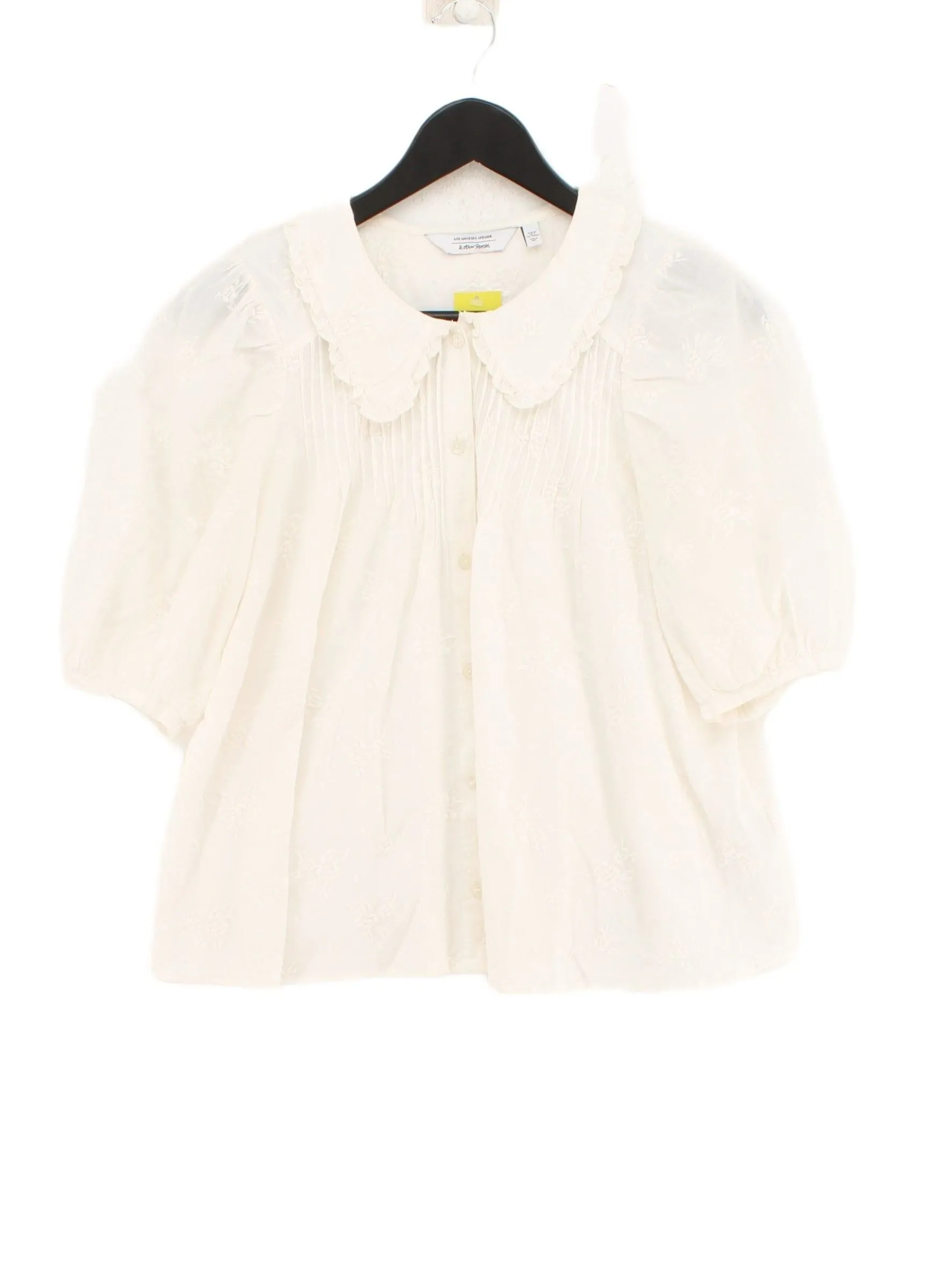 & Other Stories Women's Blouse UK 12 Cream 100% Cotton