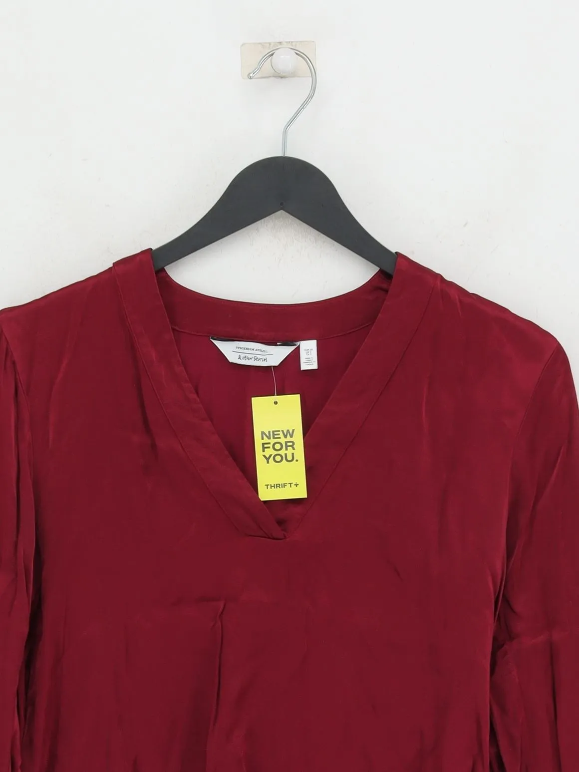 & Other Stories Women's Blouse UK 6 Red 100% Viscose