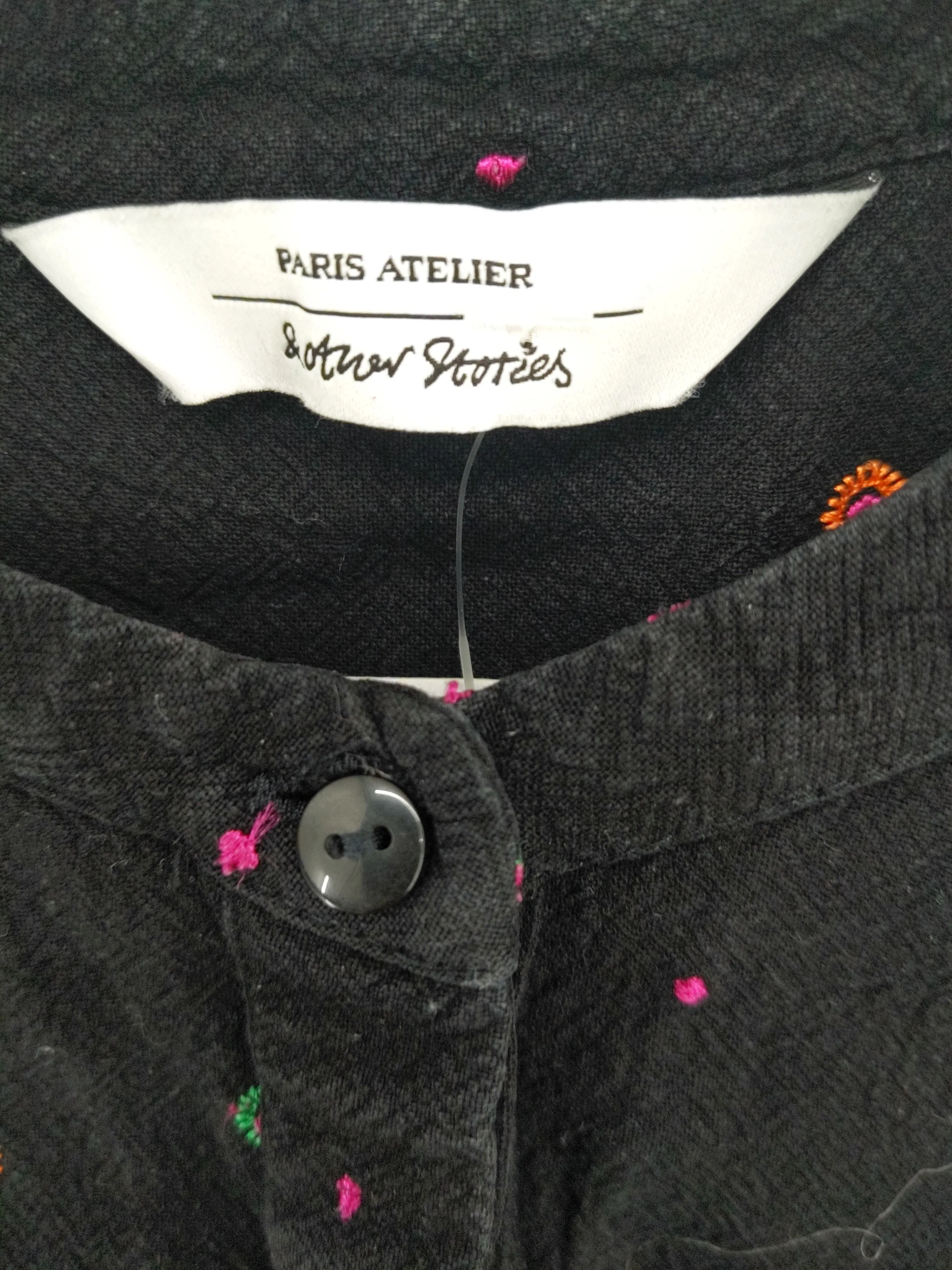 & Other Stories Women's Blouse UK 8 Black Linen with Viscose