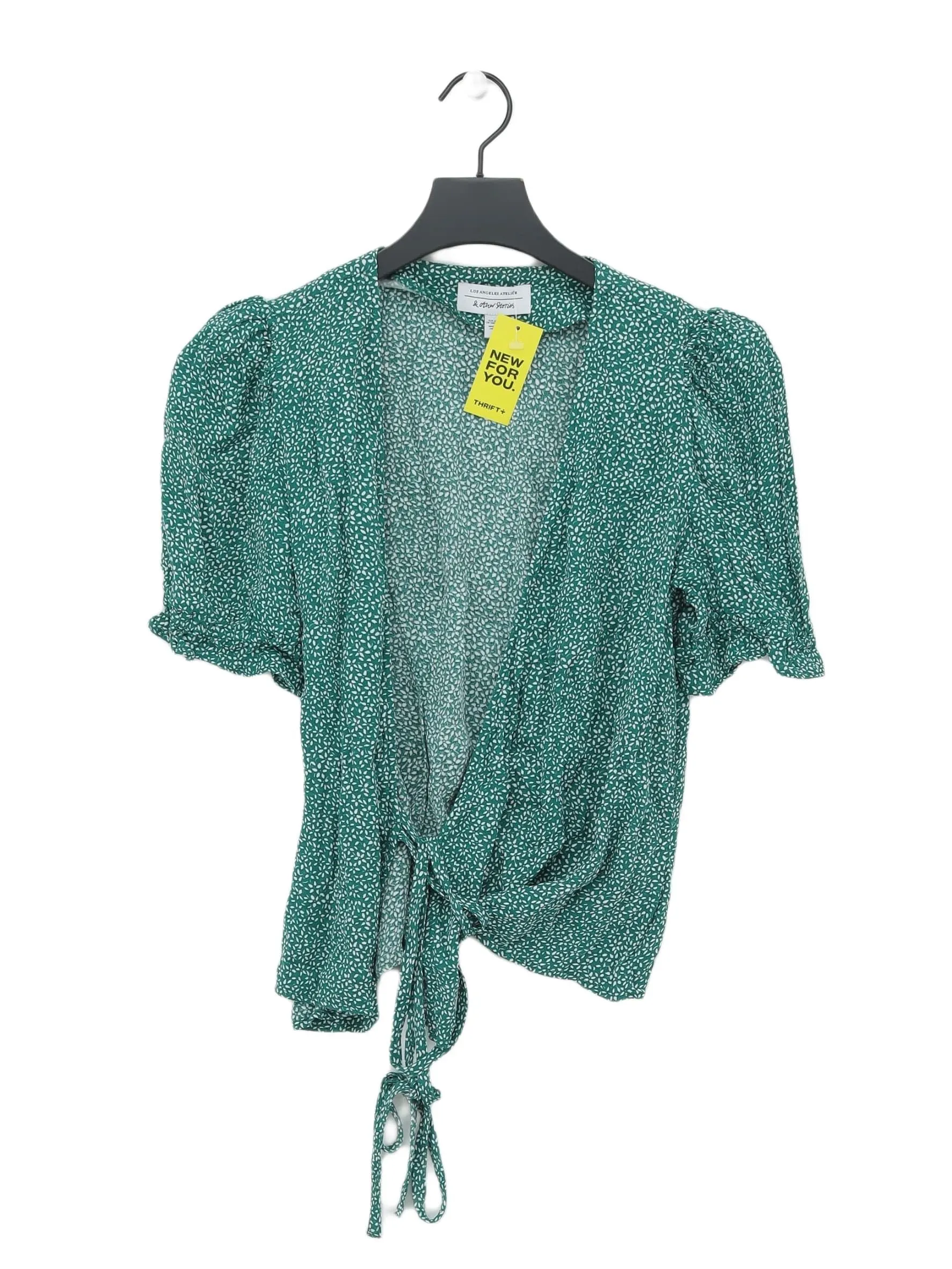 & Other Stories Women's Blouse UK 8 Green 100% Viscose