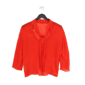 & Other Stories Women's Blouse UK 8 Red Viscose with Other