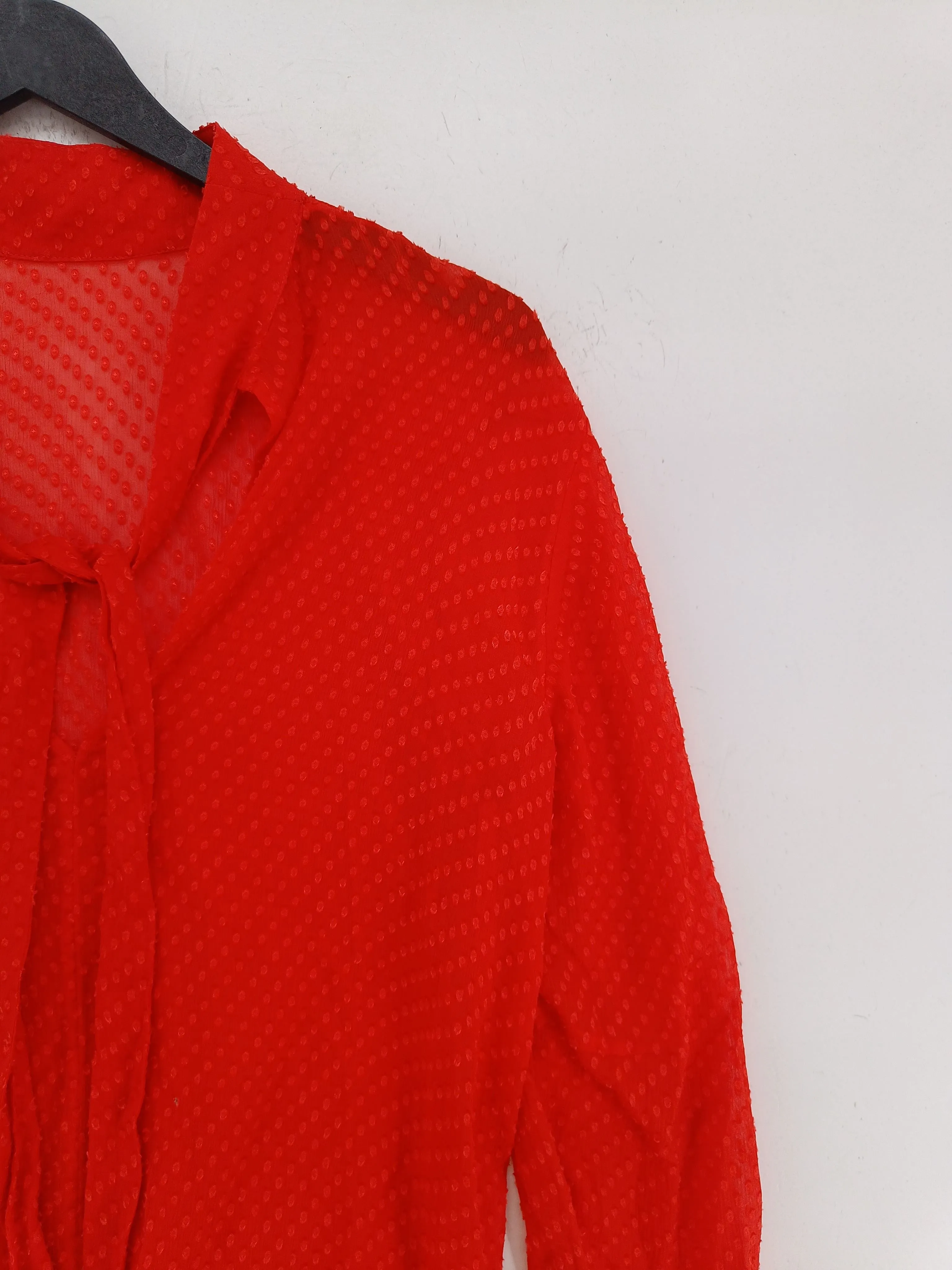 & Other Stories Women's Blouse UK 8 Red Viscose with Other