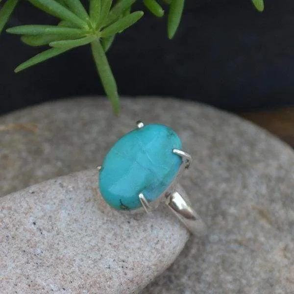 Arizona Turquoise 925 Sterling Silver Ring- Turquoise Handmade Gift Ring