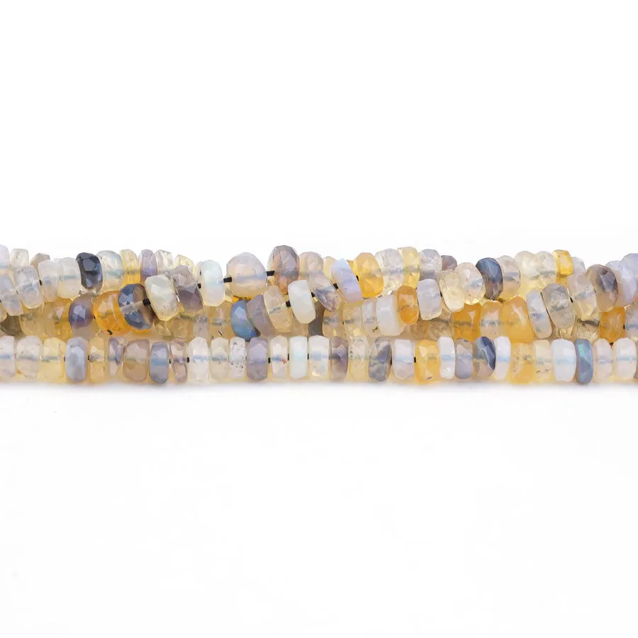 Australian Opal 4-6mm Rondelle Faceted Matrix - 15-16 Inch