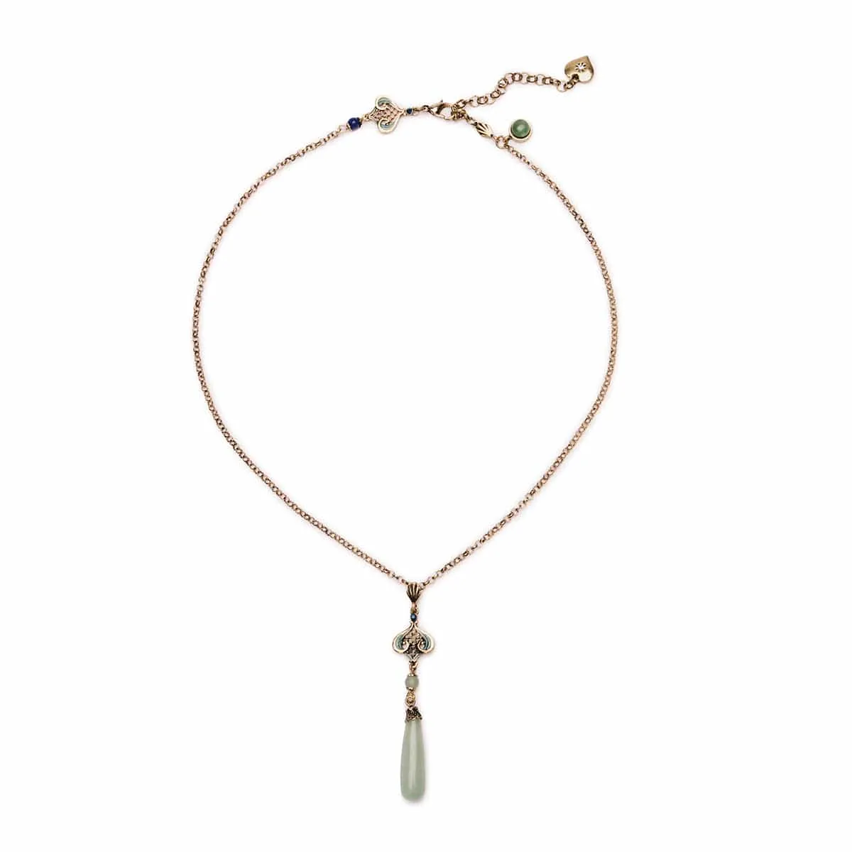 Aventurine Natural Stone Green Drop Necklace