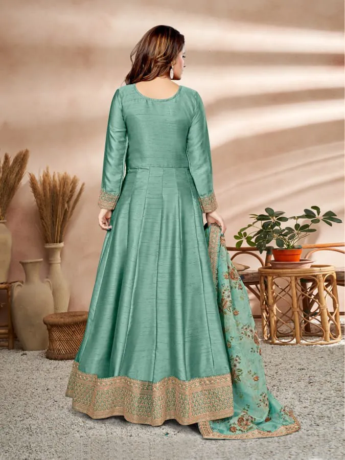 Beautifully designed Anarkali Set with heavy dupatta- Rent