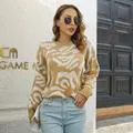 BerriesJam - 2024 Y2K Cozy Print Drop Shoulder Knitted Sweater