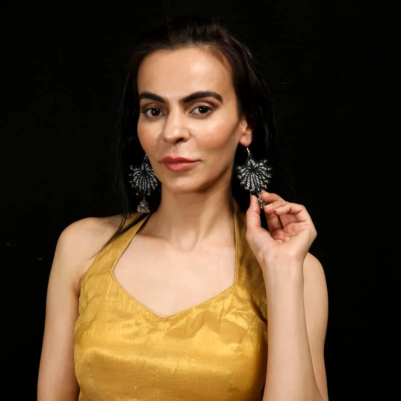 Black Lotus Handcrafted Earring