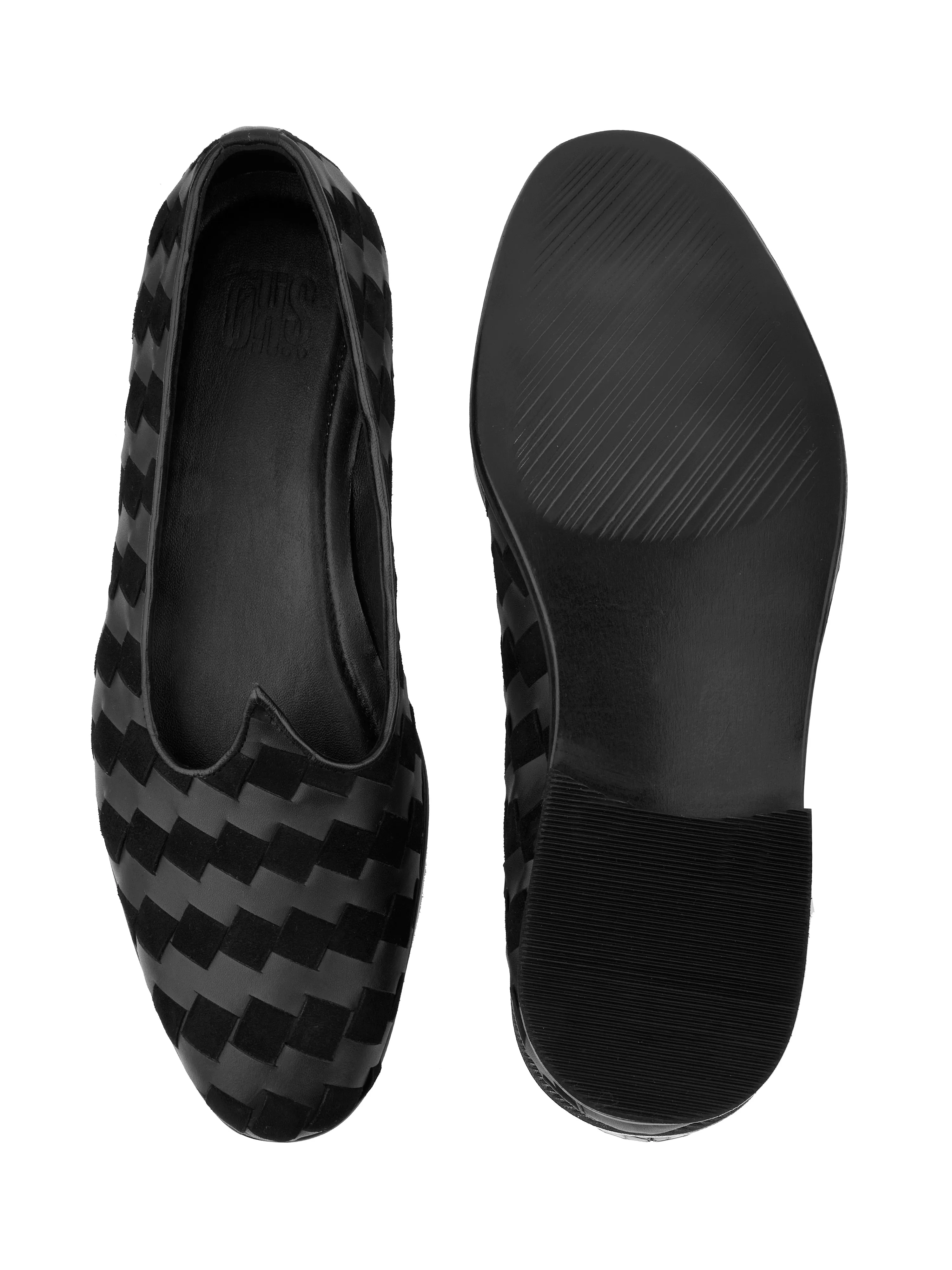 Black Weave Mojris For Men