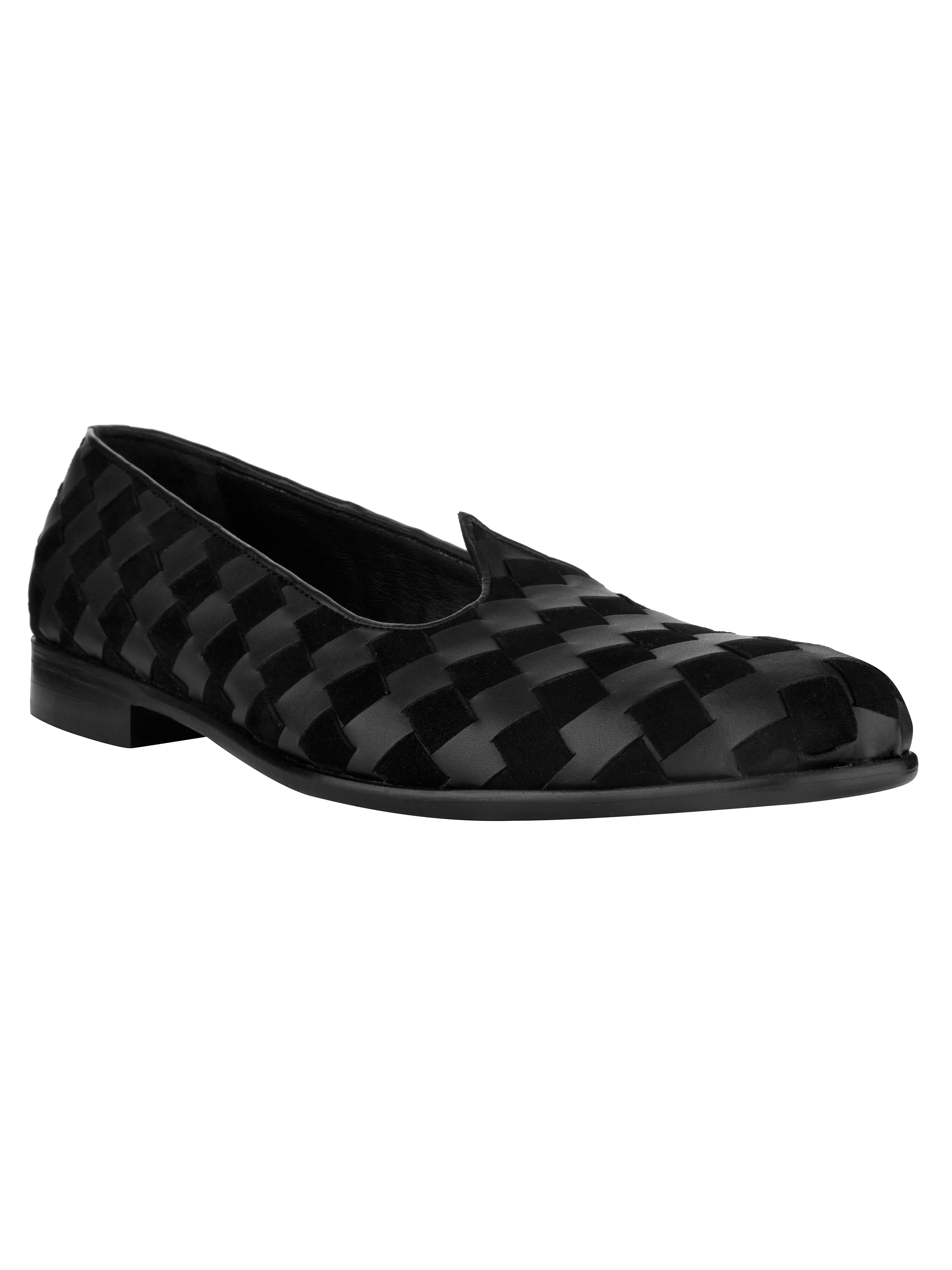 Black Weave Mojris For Men