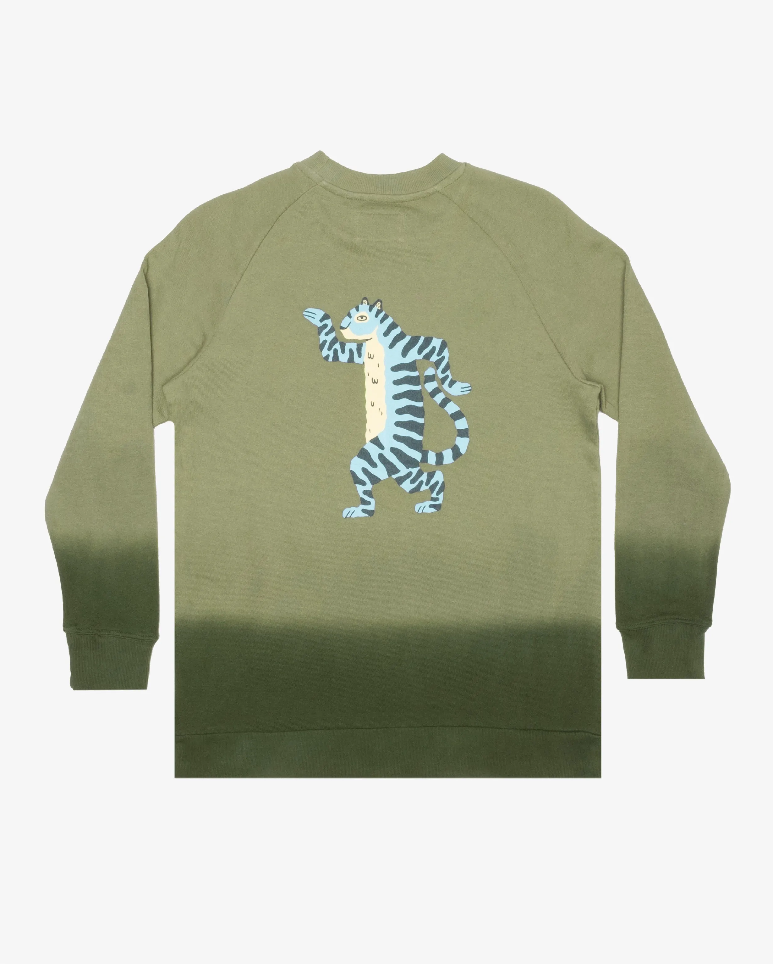 BOB Dancing Tiger Green Die Dye Raglan Crew