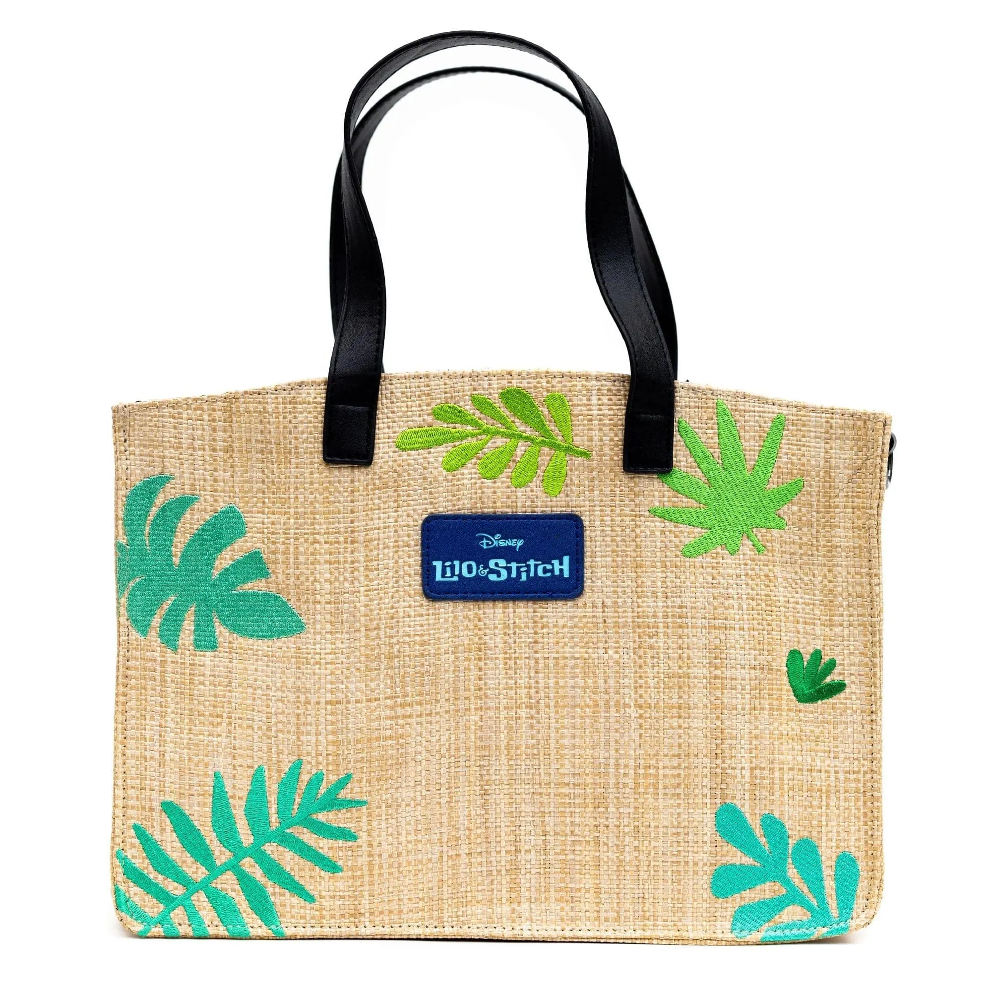 Buckle Down Lilo and Stitch Raffia Straw Embroidered Tote Bag