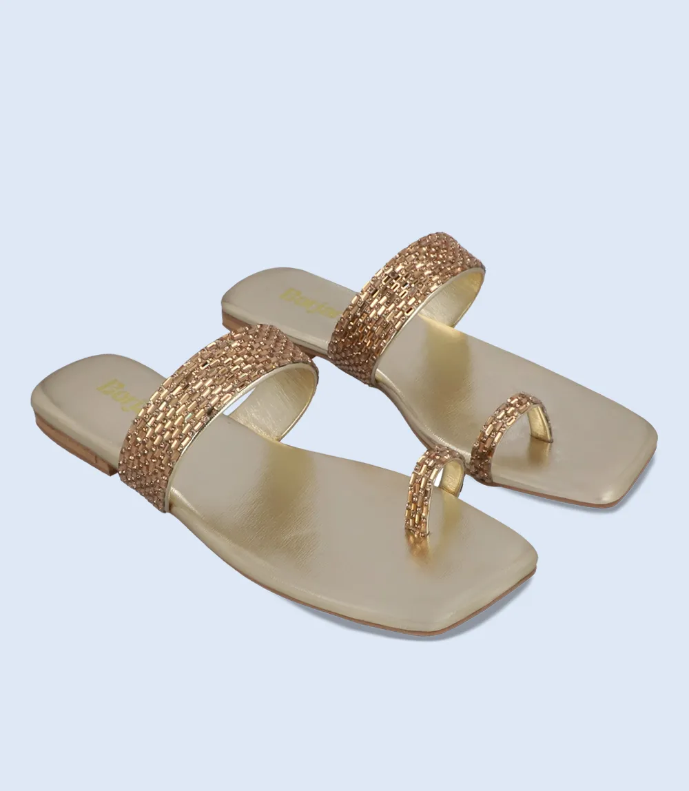 BW8744-DULL GOLD-Women Formal Chappal