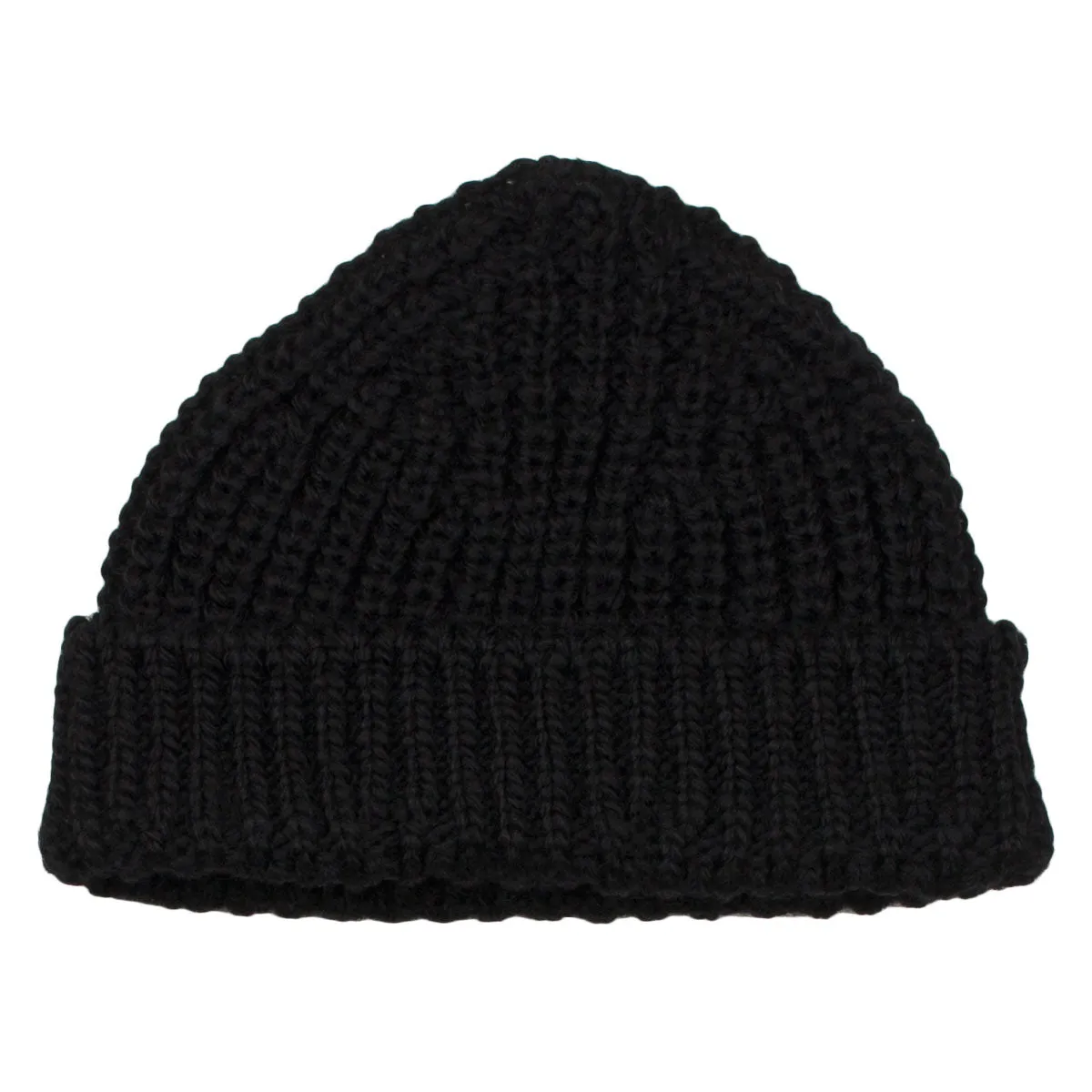 cableami - British Wool Short Beanie - Black