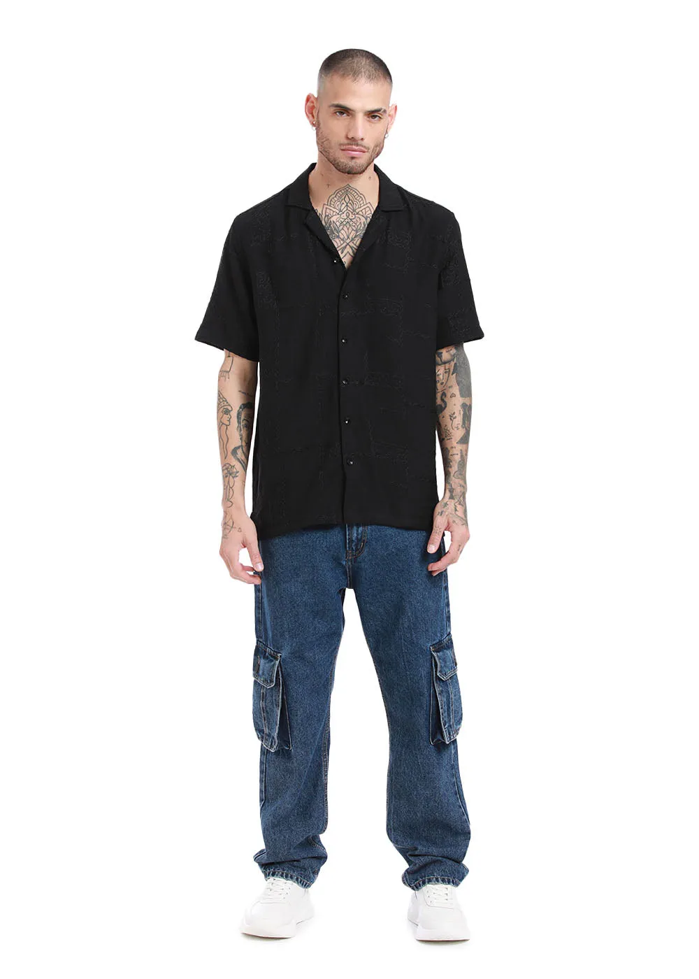 Carbon Black Embroidered Shirt