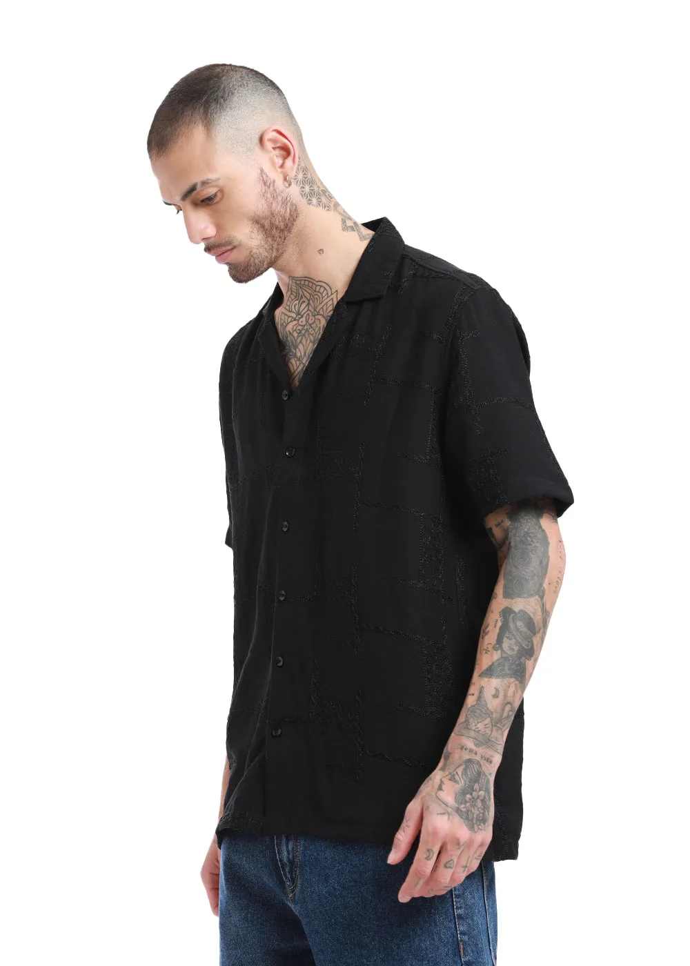 Carbon Black Embroidered Shirt