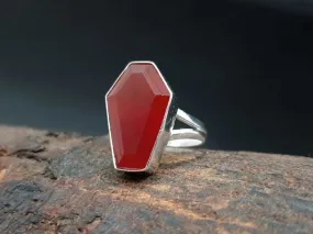 Carnelian Ring, Coffin Ring, Statement Ring, Gemstone Ring, Handmade Ring, 925 Silver Ring, Boho Ring, Dainty Ring, Women Ring, Gift For Her