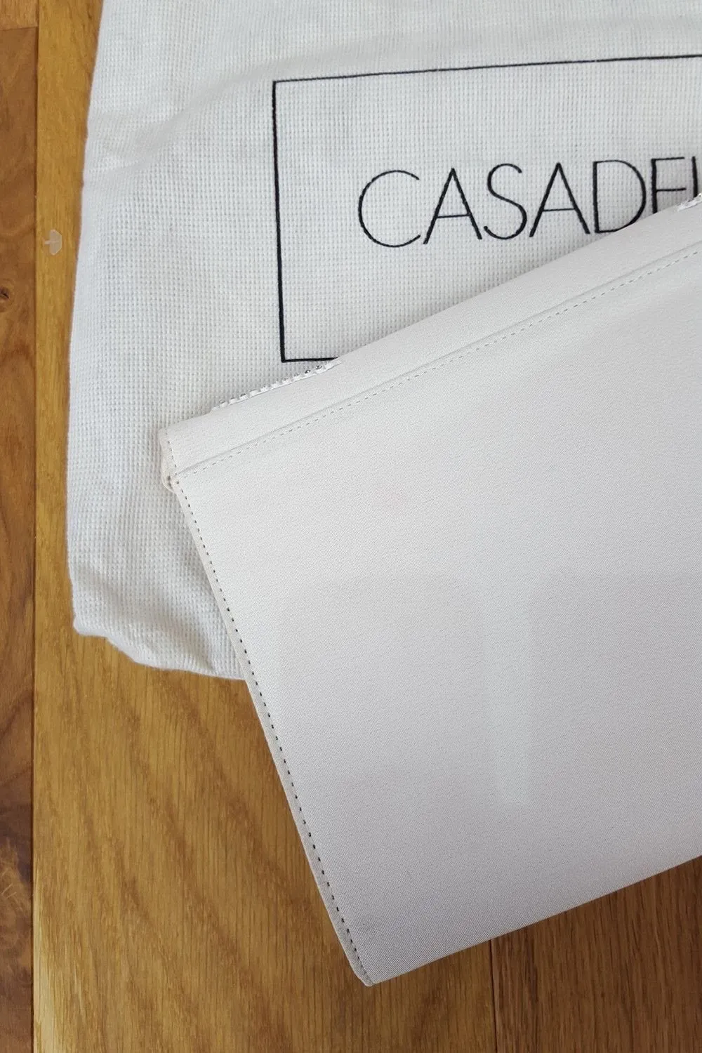 CASADEI Vintage 1980s White Satin Crystal Studded Clutch Bag (S)