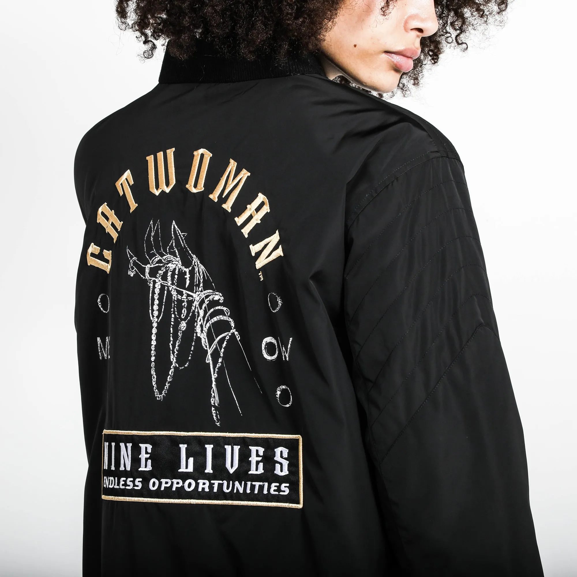 Catwoman Nine Lives Black Bomber Jacket