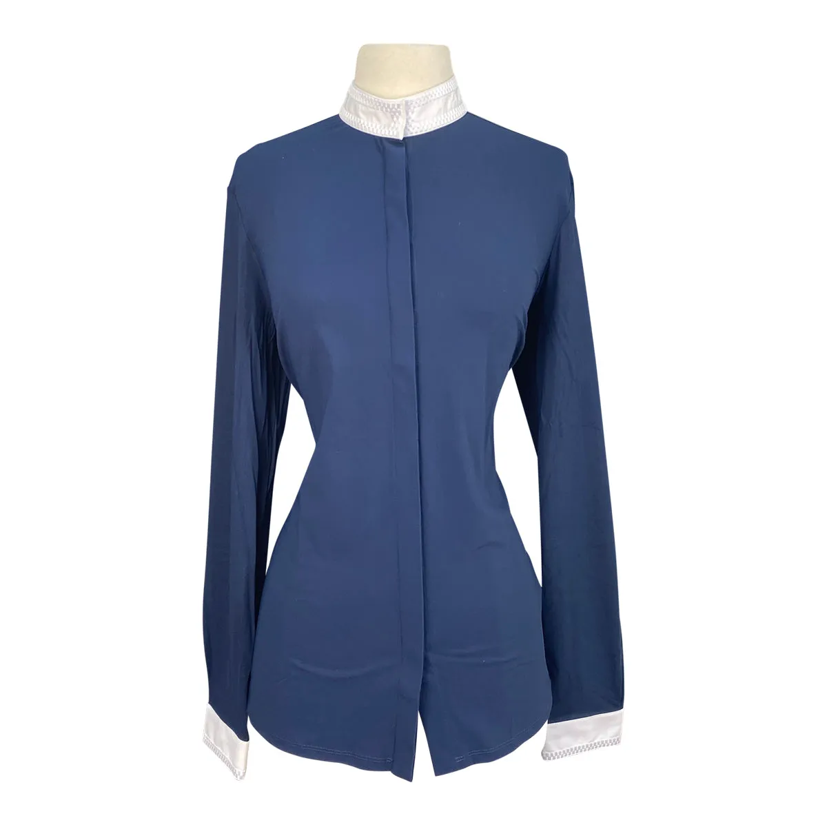 Cavalleria Toscana L/S Jersey 'Elegant Embroidery' Competition Shirt  in Ocean Blue - Women's Medium