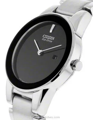 Citizen Eco-Drive Ladies Axiom - Stainless Bracelet & Case - Black Dial - Date