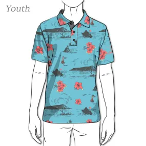 Classic Island Blue Skies - OGA Youth Polo - Sky Blue