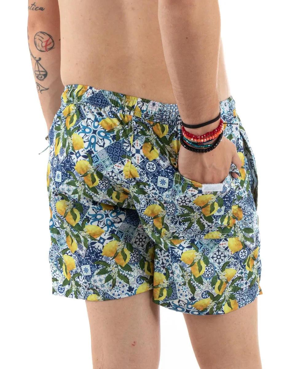 Costume Uomo Summer Boxer Pantaloncino Fantasia Con Limoni GIOSAL-SU1218A