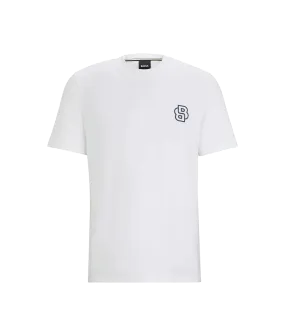 Cotton-jersey Regular-fit T-shirt with Double Monogram - White