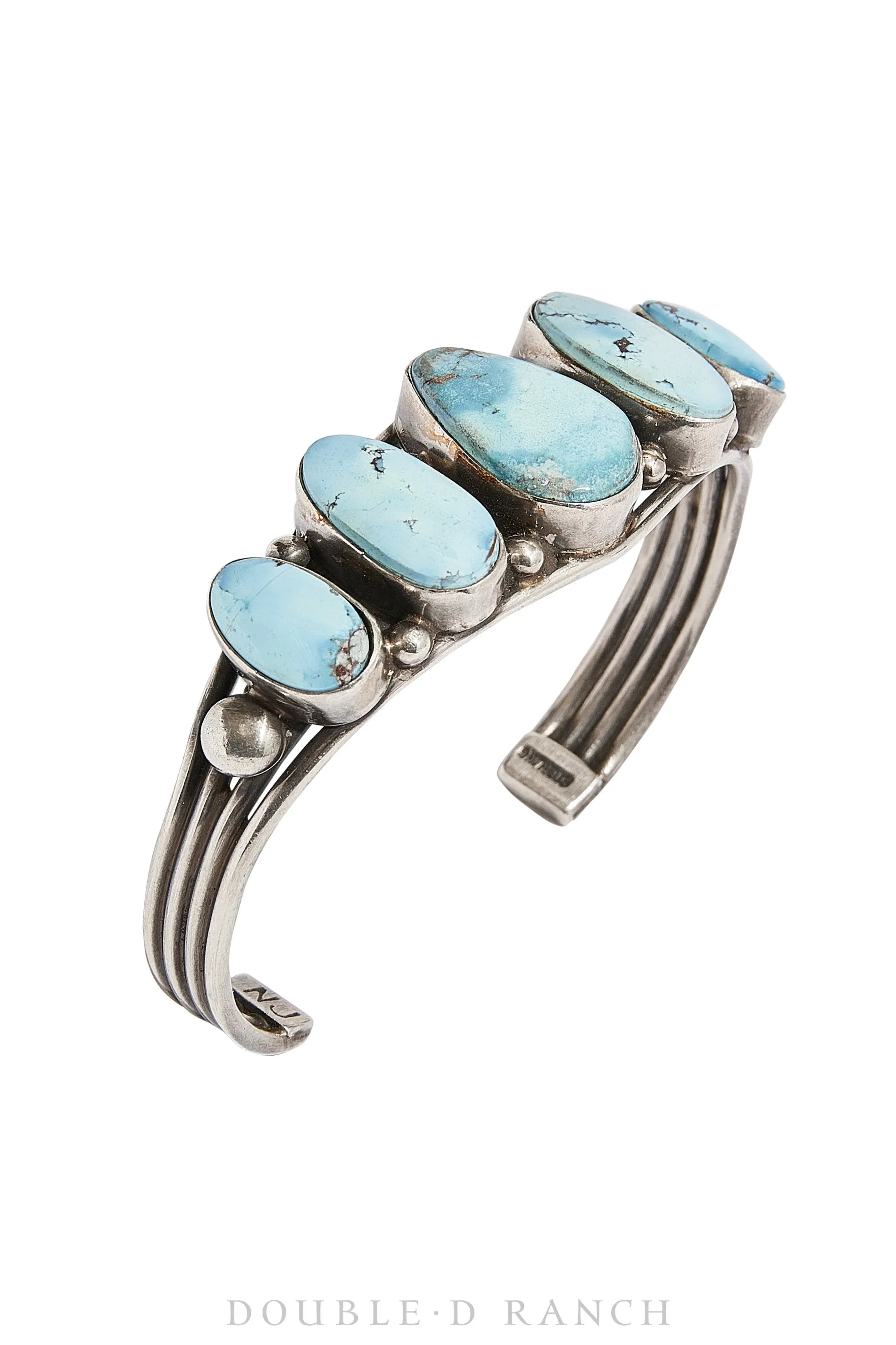 Cuff, Natural Stone, Turquoise, 5 Stone, Golden Hills, Hallmark, Vintage, 3251