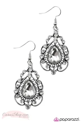 Dancing With the Stars White Rhinestone Earrings - Paparazzi Accessories