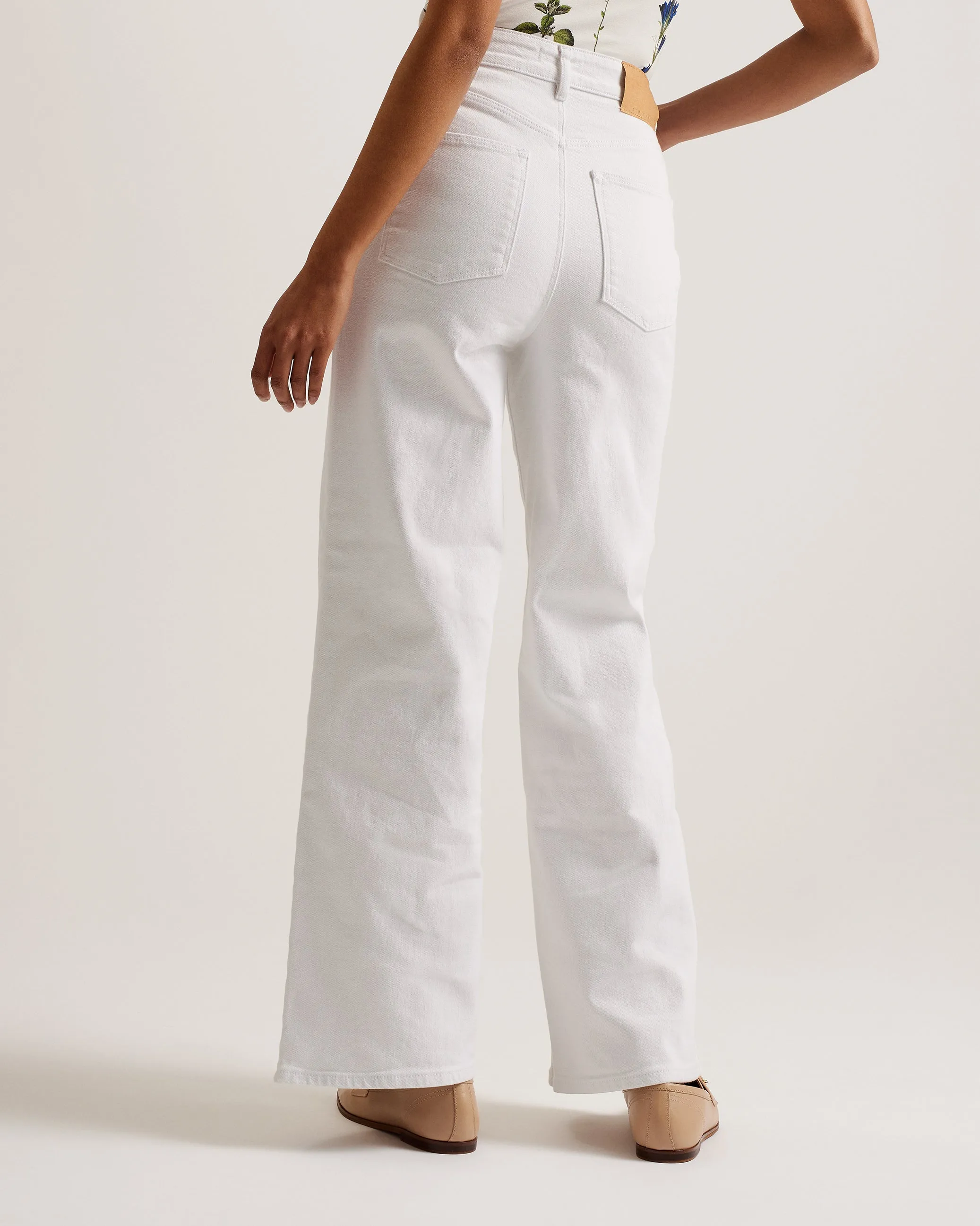 Darhla High Rise Wide Leg Jeans White