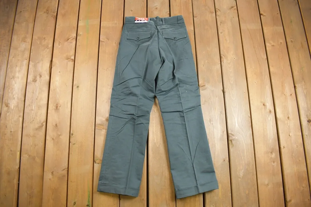 Deadstock Vintage 1980s ETA Pleated Trousers Size 28 x 30.5 / 80s Workwear / 1980s Pants / Olive Green /