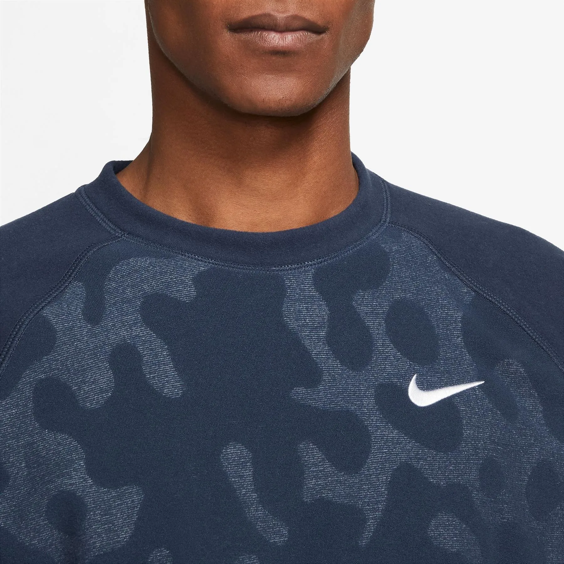 Dri-FIT Knitted Wool Camo Crew Neck Sweatshirt Navy - W23