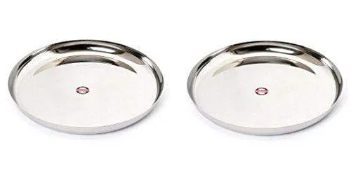 Embassy Brunch Dinner Plate, Size 5, 28.6 cms (Pack of 2, Stainless Steel)