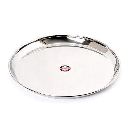 Embassy Kanchan Dinner Plate, Size 12, 27.4 cms (Pack of 6, Stainless Steel)