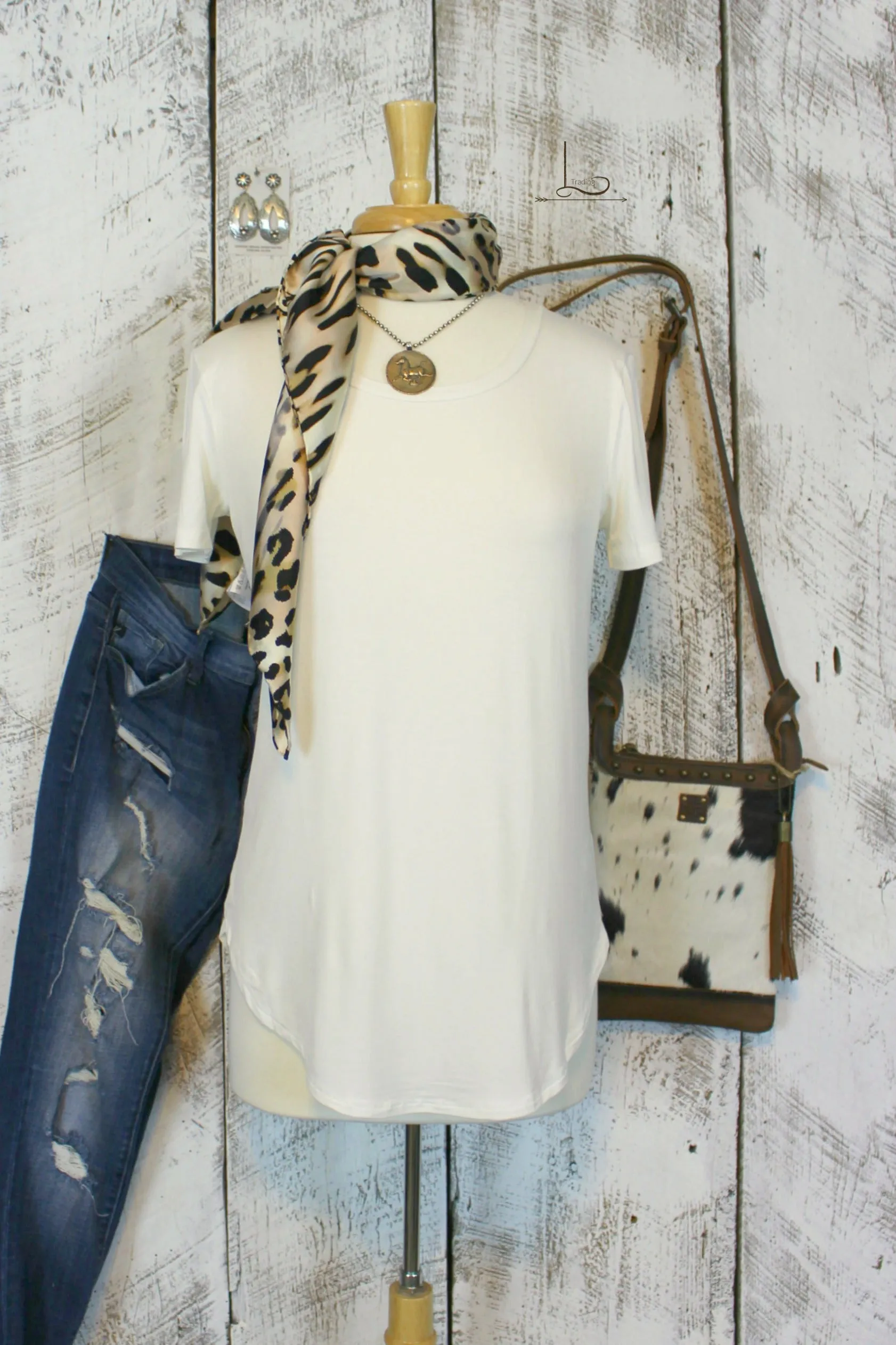 Emma Tunic in Ivory Short Sleeve