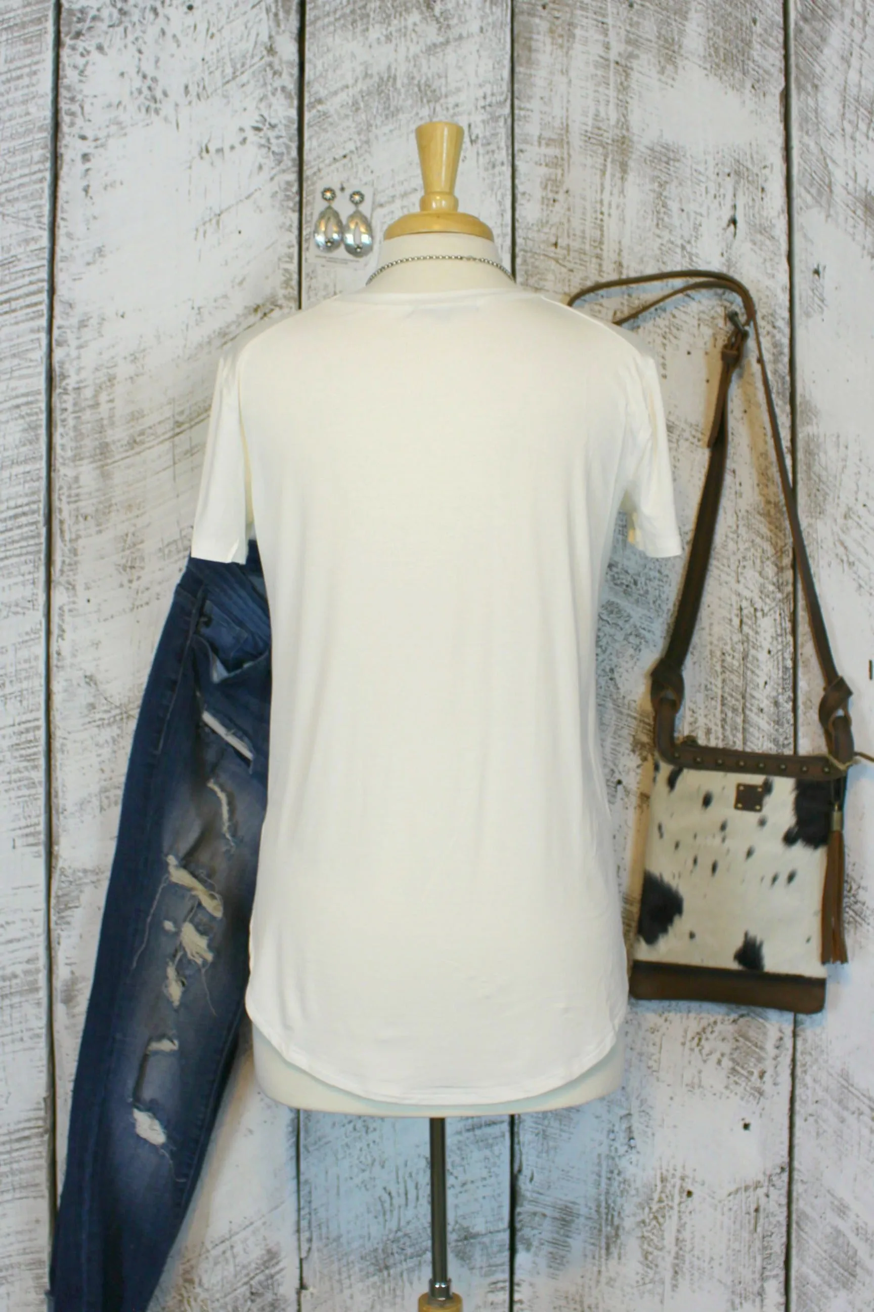 Emma Tunic in Ivory Short Sleeve