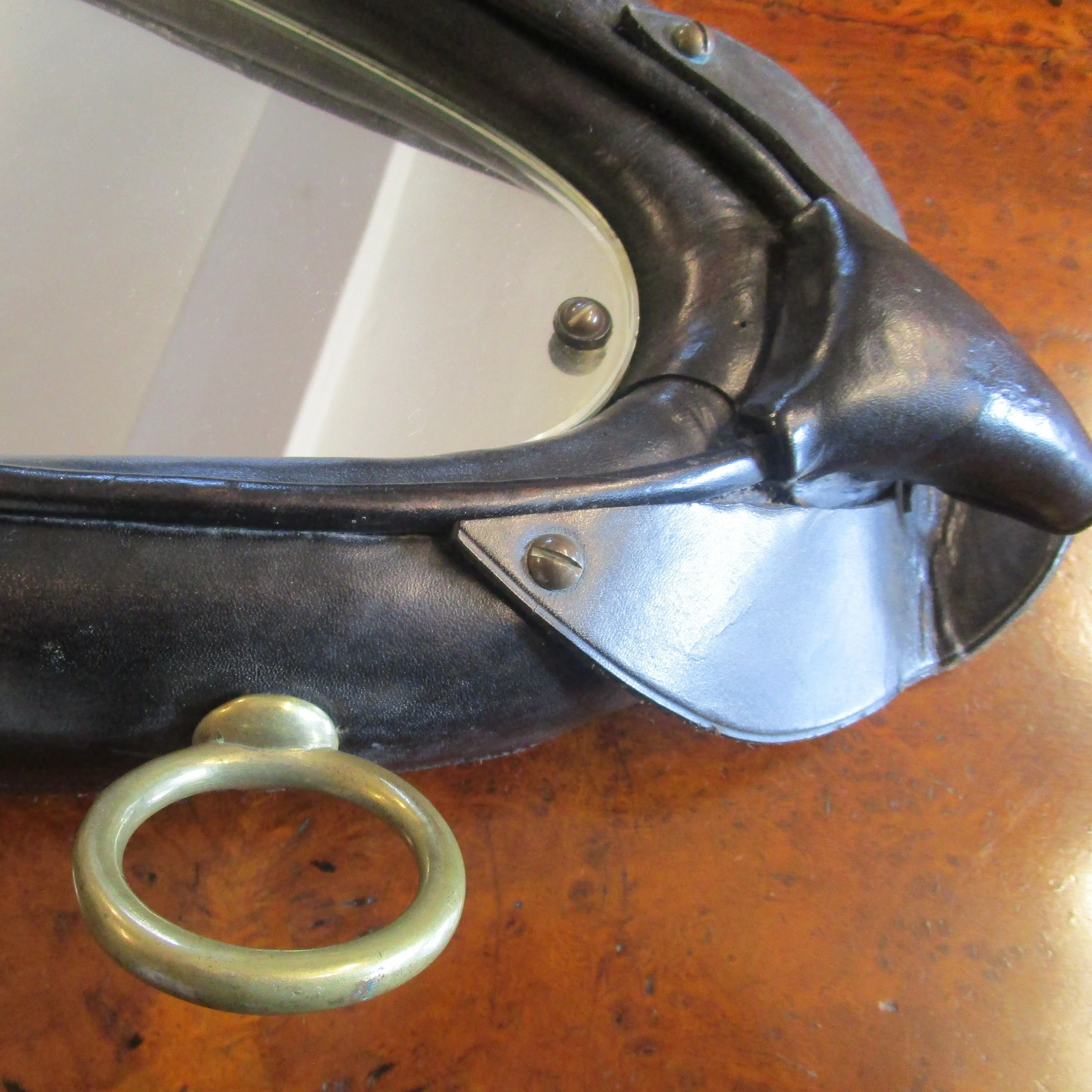 Entrancing Leather Horse Collar Mirror Antique Victorian C1890