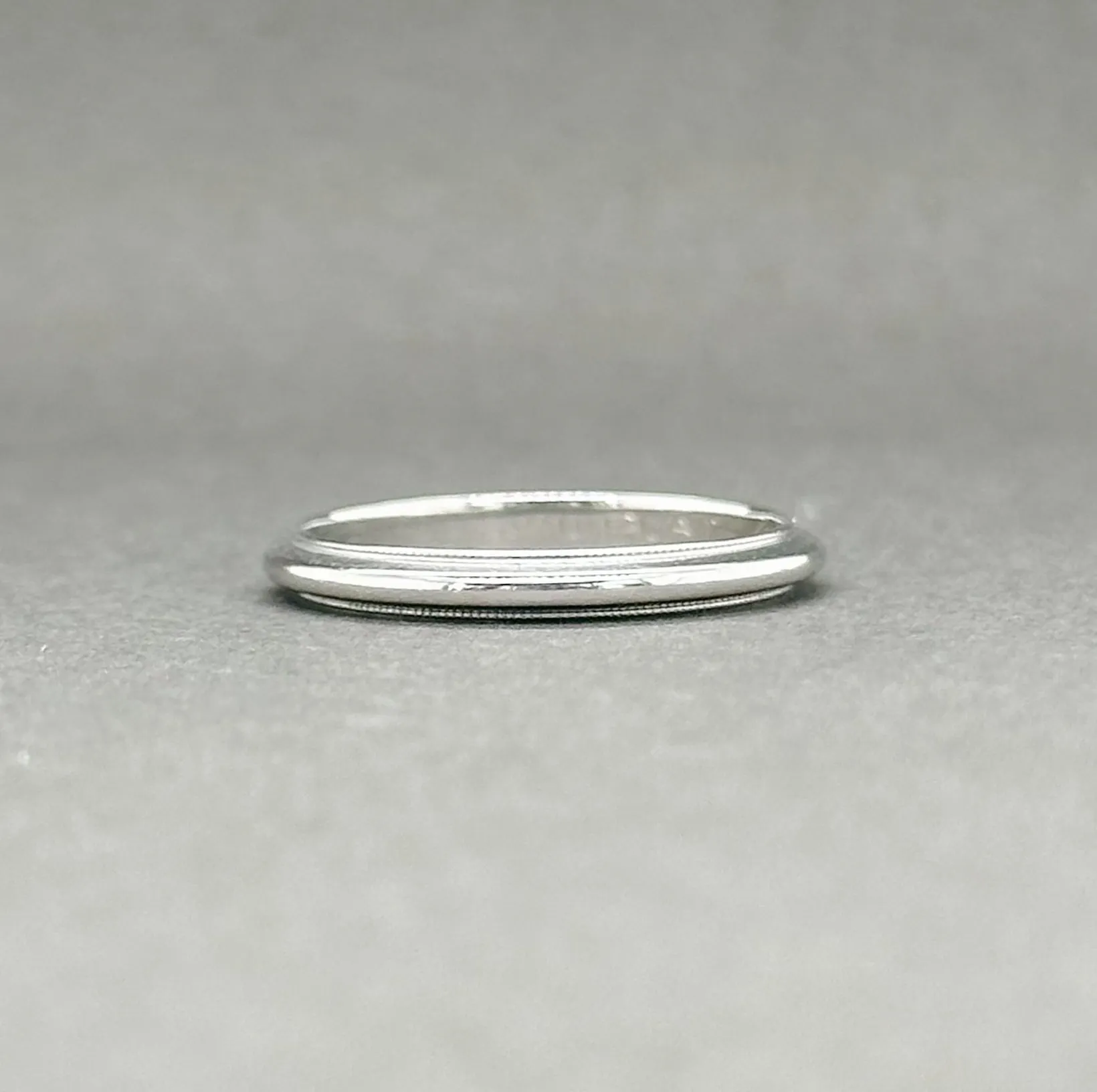 Estate Platinum 2.44mm Milgrain Wedding Ring