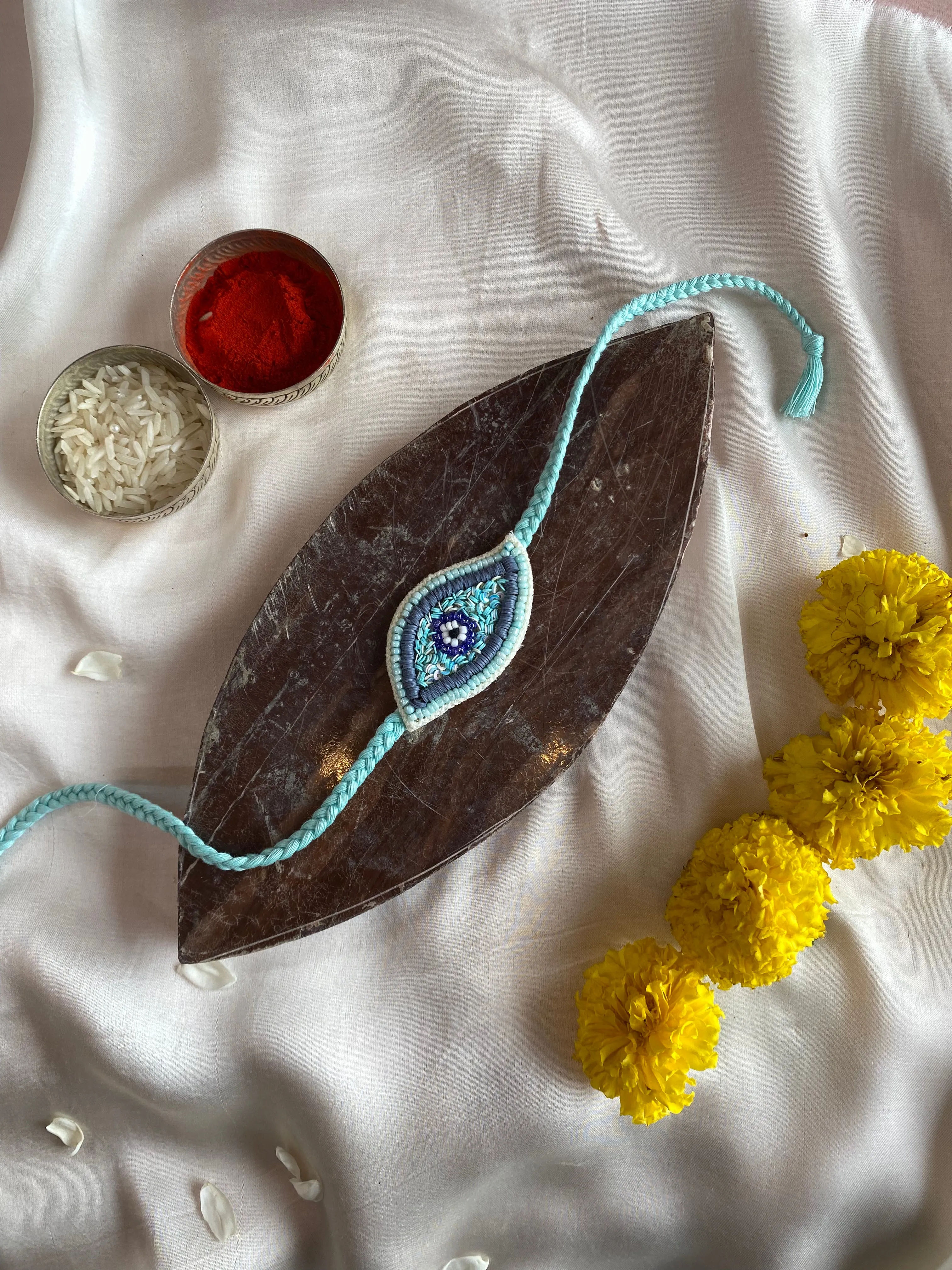 Evil Eye Embroidered Rakhi